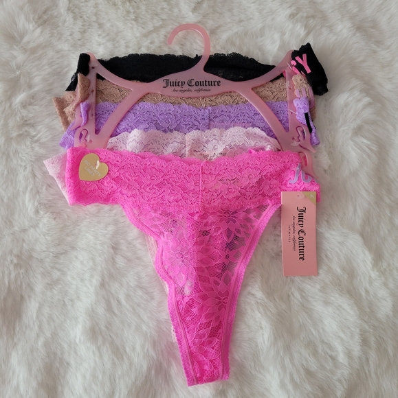 💞JUICY COUTURE BRAND NEW 5-PACK SEXY THONGS SIZE XL - Picture 1 of 9